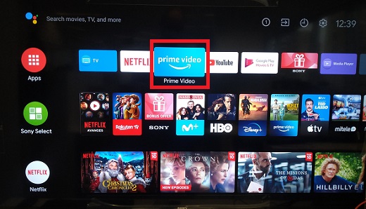 amazon prime video を sony tv で再生